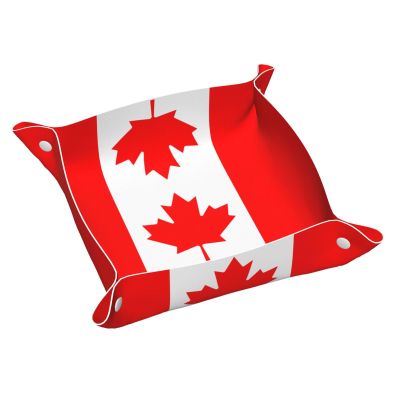 Canadian Flag Storage Tray, Keychain Coin Watch Earring Tray, Unisex Storage Tray, Travel Accessories Decorative Tray,