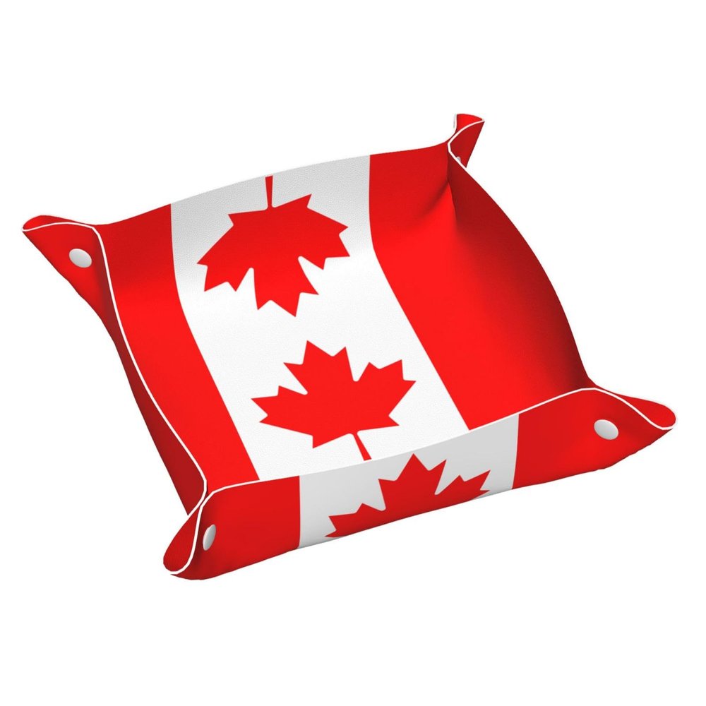 Canadian Flag Storage Tray, Keychain Coin Watch Earring Tray, Unisex Storage Tray, Travel Accessories Decorative Tray,