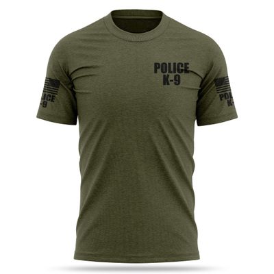 13FA Police K9 Cotton Blend Shirt - USA Patriotic Durable Tee - Soft Comfort. Perfect for on Duty