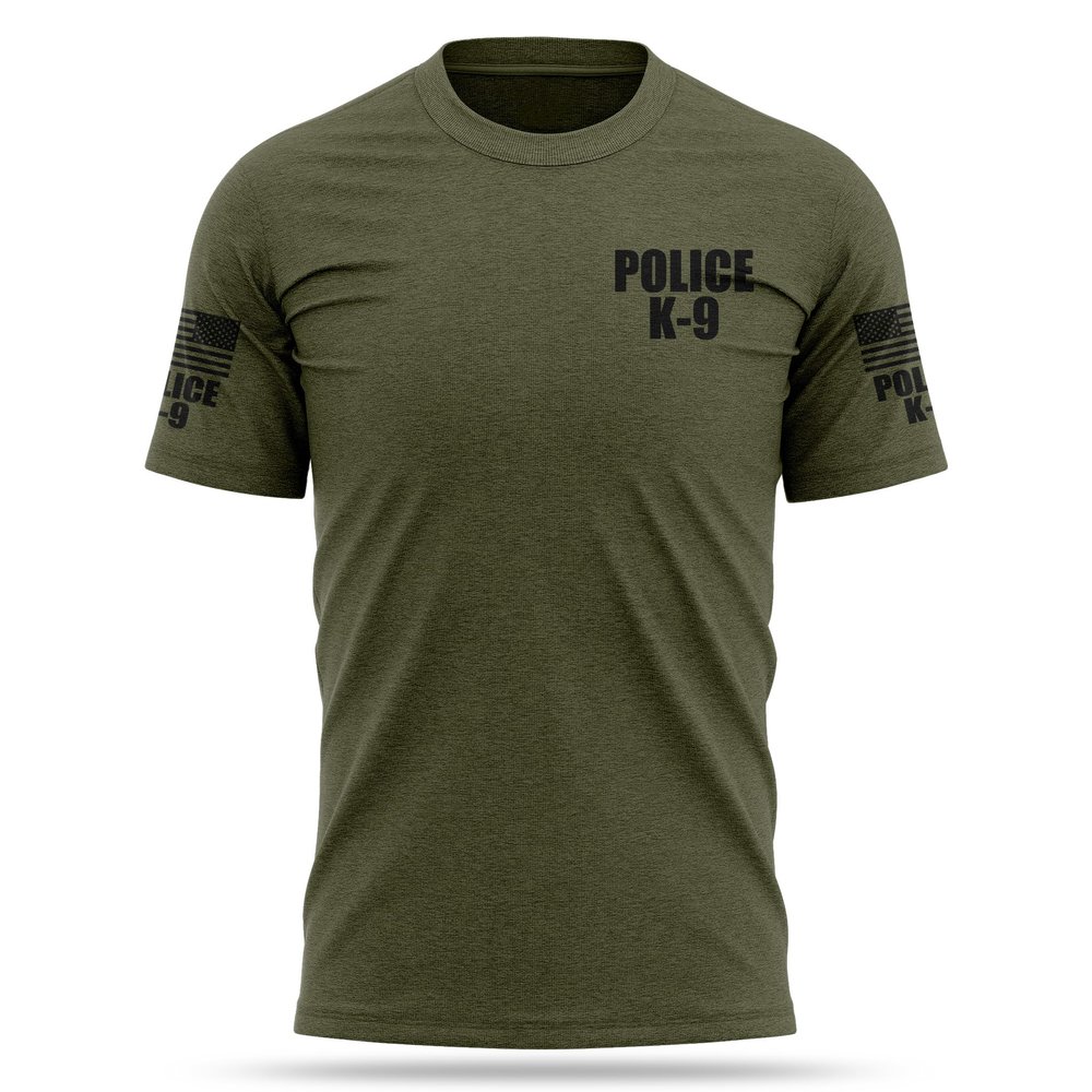 13FA Police K9 Cotton Blend Shirt - USA Patriotic Durable Tee - Soft Comfort. Perfect for on Duty