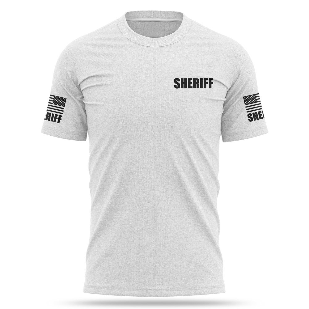 13FA Sheriff Cotton Blend Shirt - USA Patriotic Durable Tee - Soft Comfort. Perfect for on Duty