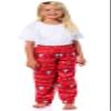 Peanuts Snoopy Girl's Christmas Sweater Sleep Tossed Print Pajama Pants For Kids (4/5) view 1
