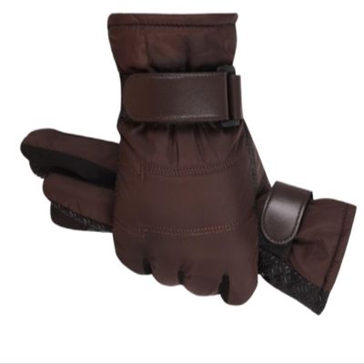 RSPGMKIX Cycling Ski Gloves Men's Winter Warm Outdoor Gloves Water-Repellent and Wind-Resistant Touch Screen Plus Velvet Motorcycle Gloves(B)