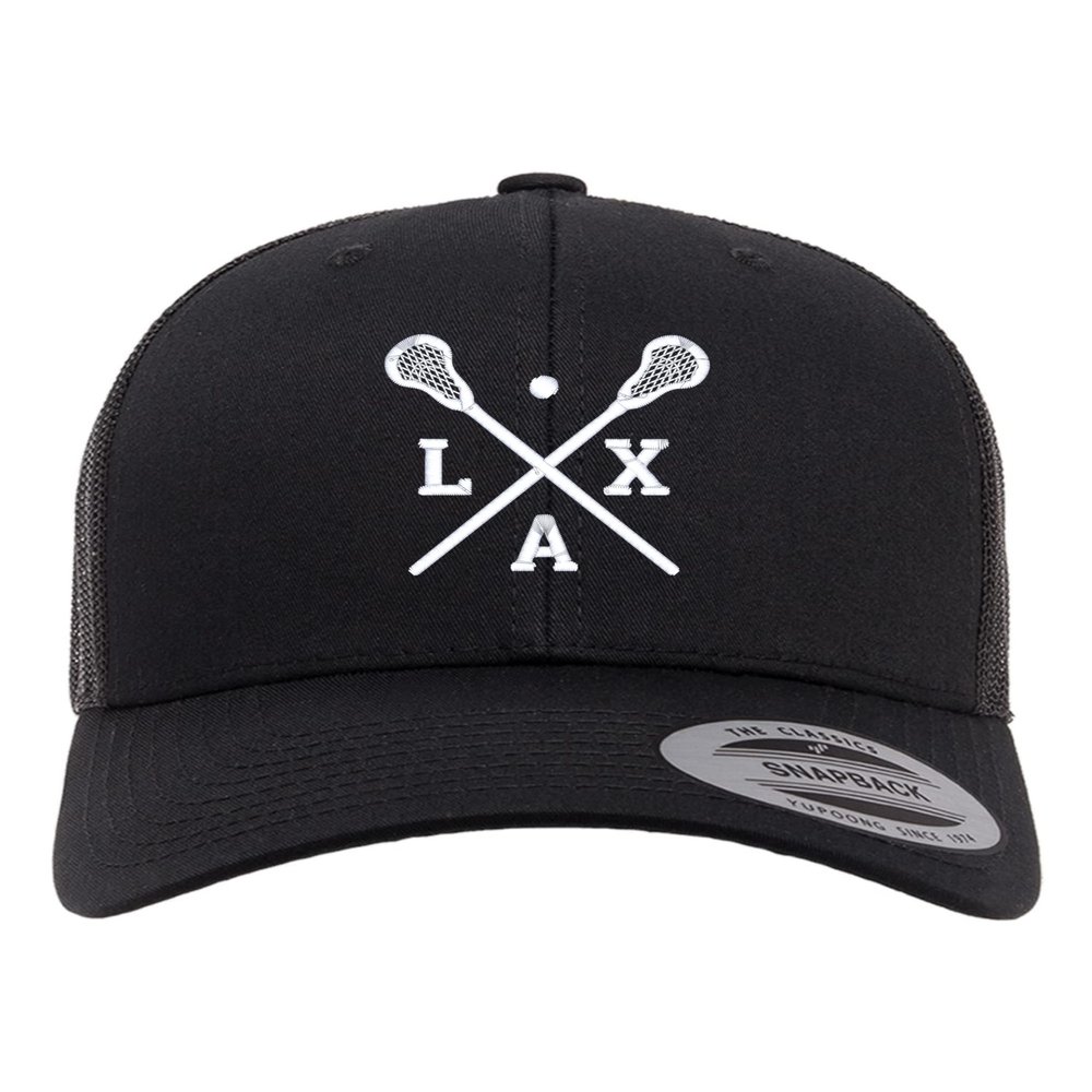 Adjustable Black Structured Trucker Lacrosse Sticks L-A-X Structured Trucker Cap
