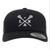Adjustable Black Structured Trucker Lacrosse Sticks L-A-X Structured Trucker Cap view 1