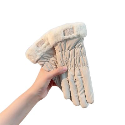 RSPGMKIX Women's Warm Gloves Winter Skiing Outdoor Activity Gloves Cute Bear Logo Design Touch Screen Gloves