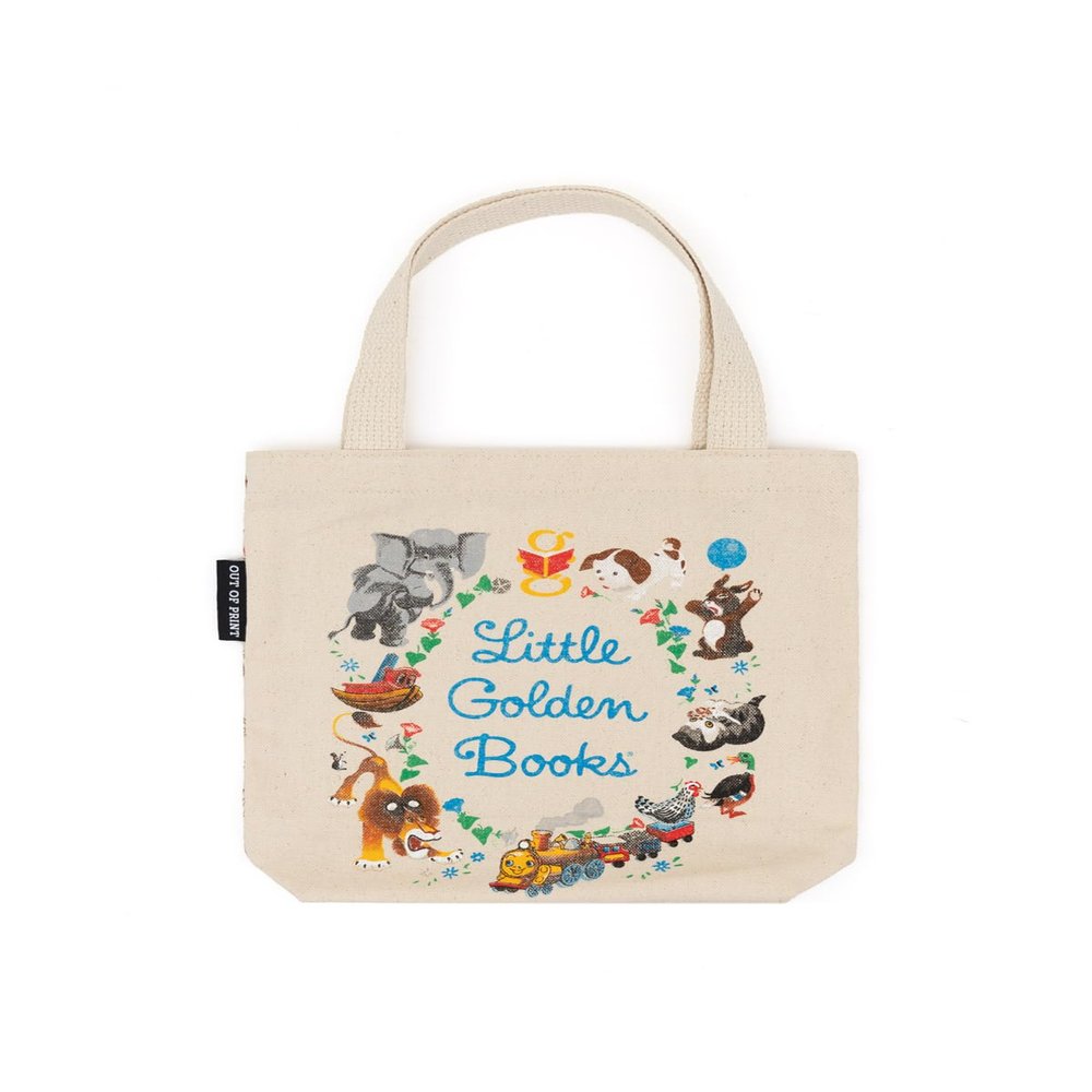 Out of Print Little Golden Books Mini Tote Bag with Inner Pocket - Small Tote Bag for Book Lovers and Kids