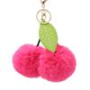 ChungLong0593 Pom Pom Cherry Key Chain Exaggerated Cherry Fruit Key Ring for Women Car Keys Holder Bag Purse-Watermelon Red view 1