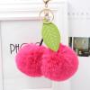 ChungLong0593 Pom Pom Cherry Key Chain Exaggerated Cherry Fruit Key Ring for Women Car Keys Holder Bag Purse-Watermelon Red view 2