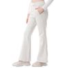 Rolanko Girls Flare Wide Leg Sweatpants Elastic Waist Bell Bottoms Pants for Kids Sweats with Pockets (WhiteGrey, 10-12) view 1