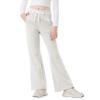 Rolanko Girls Flare Sweatpants Elastic Waist Bell Bottom Wide Leg Pants for Kids Sweats with Pockets (WhiteGrey, 6-7) view 2