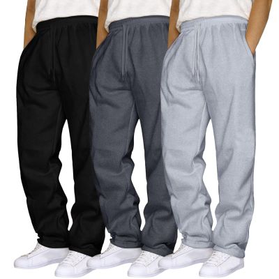 Mens 3 Pack Sweatpants Cargo Loose Fleece Casual Trousers Elastic Waist Drawstring Jogger Pants Baggy Running (Navy, XL)