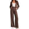 Women Pants Wide Leg Tailored Pants, Wide Leg Trousers for Women(Dark Brown,Large) view 1