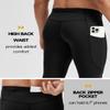Yuerlian Men's Running Tights with 3 Pockets Cycling Pants Workout Compression Leggings Sports Pants for Men Hiking Jogging view 4