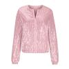 Sparkly Sequin Jacket for Women Glitter Long Sleeve Zipper Lightweight Cropped Jacket Fall Winter Casual Bomber Jackets view 3
