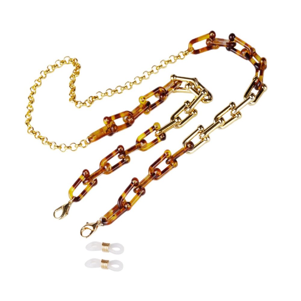 DEARMAMY Leopard Print Earphone Chain Anti-lost Sunglasses Chain Safe and Comfortable Wear for Sports