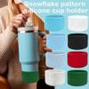GINTBN Silicone Boot for Stanley 40/30/20 oz Tumbler, Christmas Snowflake Textured Silicone Tumbler Boot Anti-Slip Bottle Bottom Sleeve Cover for 2.8-2.95in Bottom view 2
