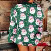 NUFIWI Women Christmas Pajamas Pjs Set Cute Santa Colorful Pj Long Sleeve Shirt Lounge Shorts 2 Piece Holiday Sleepwear(Cute Santa Claus Fun,M) view 3