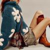 Uillui Womens Fashion Winter Faux Fur Coats Fleece Zip up Sherpa Floral Jackets Oversized Trendy Warm Faux Shearling Coats view 3