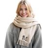callie Personalized Women Scarf with Monogrammed Initial, Soft Ladies Winter Scarf, Cashmere Feel, Embroidered Birthday Gifts for Mom Girlfriend