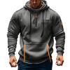 4XL Jackets for Men Big and Tall,Lightweight Quarter Zip Pullover Men Tactical Cargo Long Sleeve Workout Hoodie Vintage Jacket Winter Sweatshirt(Xx-Large,Greys) view 2