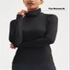 MAGCOMSEN Winter Running Gear for Women Long Sleeve Shirt Thermal Underwear Fleece Turtleneck Tops Base Layer Black L view 4