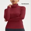 MAGCOMSEN Fleece Lined Turtleneck Women Thermal Shirts Warm Long Sleeve Running Tops Moisture Wicking Base Layer Red 2XL view 4