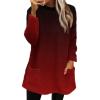 Fleece Pullover Women Fuzzy Sweaters for Women Crew Neck Sweatshirts Winter Warm Loungewear Tops with Pockets view 1
