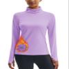 MAGCOMSEN Womens Base Layer Thermal Underwear Fleece Lined Long Sleeve Shirt Warm Mock Turtle Neck Active Tops Purple 2XL view 1