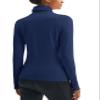 MAGCOMSEN Thermal Turtleneck Women Long Sleeve Underwear Fleece Lined Shirt Dry Fit Workout Top with Thumb Hole Navy M view 2