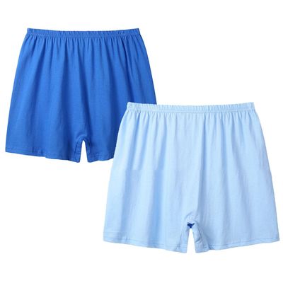 2 Pack 100% Cotton Men's Underwear Boxer Briefs Soft Loose Comfortable Shorts Boxer Panties Underpants