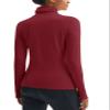 MAGCOMSEN Fleece Lined Turtleneck Women Thermal Shirts Warm Long Sleeve Running Tops Moisture Wicking Base Layer Red S view 2
