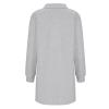 Fall Dresses for Women 2024 V Neck Tunic Dress Trendy Long Sleeve Loose Casual Sweatshirt Dress Pullover Midi Dress Gray view 3