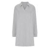Fall Dresses for Women 2024 V Neck Tunic Dress Trendy Long Sleeve Loose Casual Sweatshirt Dress Pullover Midi Dress Gray view 4