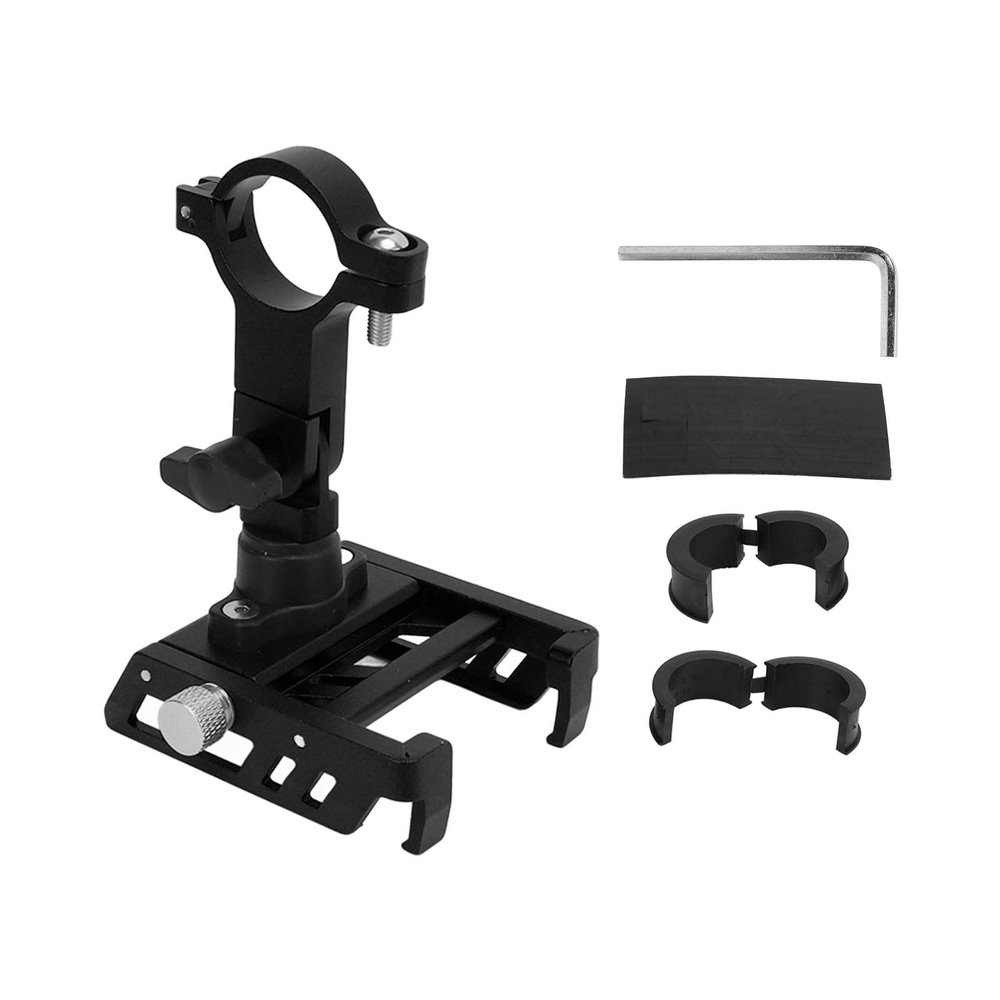 Phefop Smartphone Holder, Fixed, Lightweight, Mobile Phone Holder, Smartphone Compatible with Widths of 60-100mm, Aluminum Alloy, Stable (Black [Boxed])