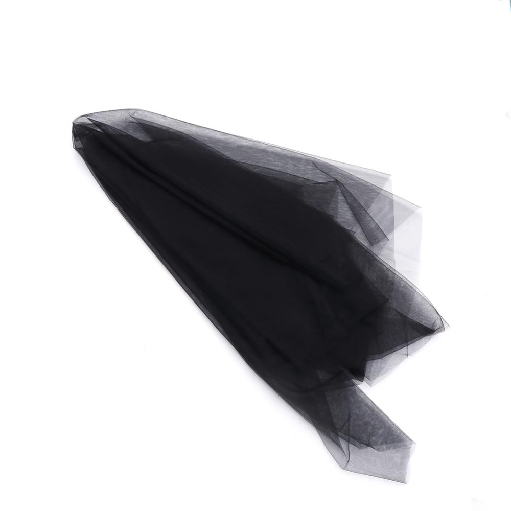 ANDRESLAD Black Tulle Bridal Veil for Wedding Photography Elegant Soft Black Veil Hair Accessory for Brides Cosplay and Special Occasions