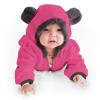Newborn Baby Snowsuit Wool Lined Onesie Outfits Warm Hooded Romper for Infant Coat Winter Clothes Outwear Jumpsuit (Hot Pink, 3-6 Months) view 2