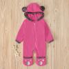 Newborn Baby Snowsuit Wool Lined Onesie Outfits Warm Hooded Romper for Infant Coat Winter Clothes Outwear Jumpsuit (Hot Pink, 3-6 Months) view 3