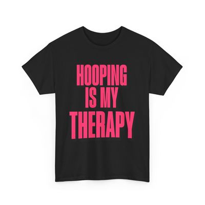 Basketball Tee, Hooping is My Therapy Shirt, Basketball Fan Gift, Athlete Tee, Basketball Coach Shirt, Stress Reliever Tee Black