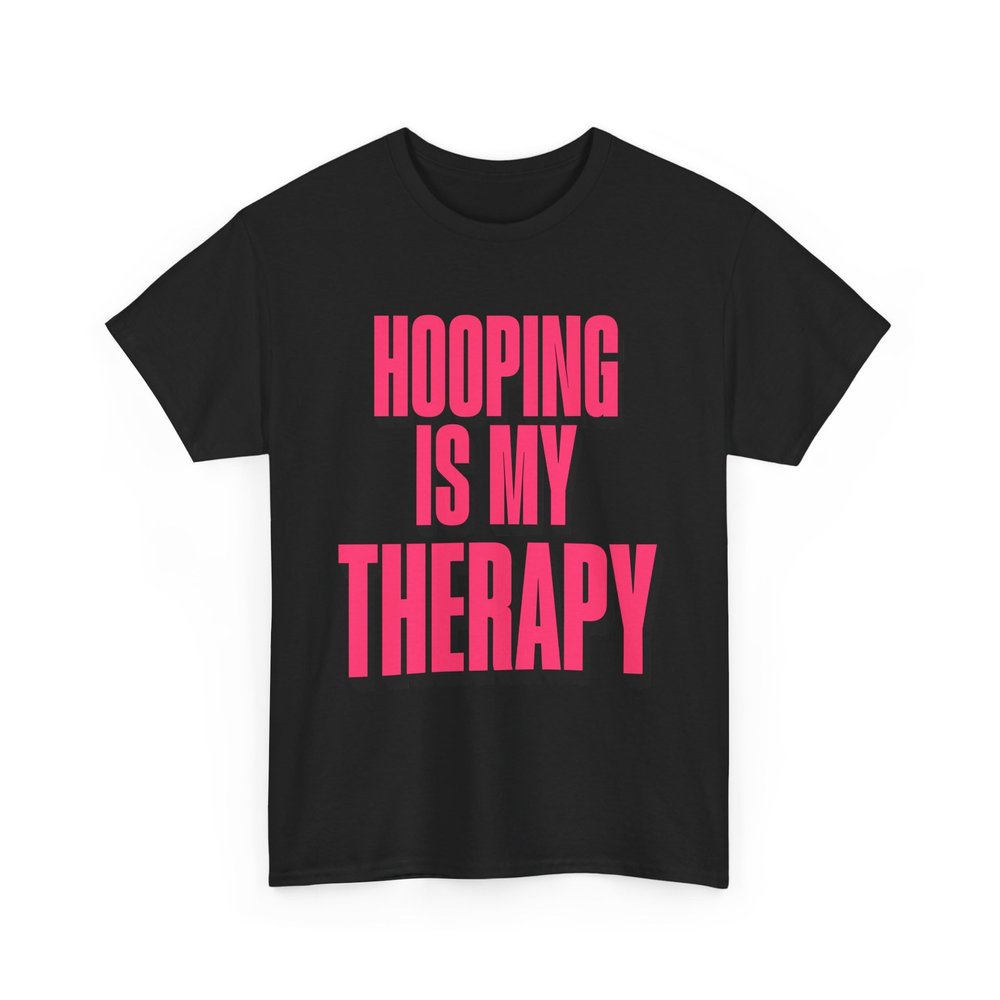Basketball Tee, Hooping is My Therapy Shirt, Basketball Fan Gift, Athlete Tee, Basketball Coach Shirt, Stress Reliever Tee Black