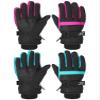 SATINIOR 2 Pairs Kids Waterproof Winter Snow Gloves Ski Gloves for Boy Girl Outdoor Warm Thickening Snowboard(Cyan, Rosarot,10-15 Years) view 1