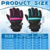 SATINIOR 2 Pairs Kids Waterproof Winter Snow Gloves Ski Gloves for Boy Girl Outdoor Warm Thickening Snowboard(Cyan, Rosarot,10-15 Years) view 3