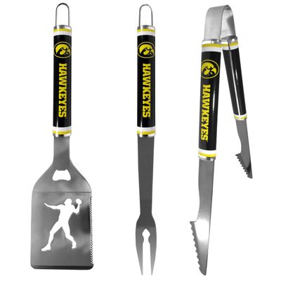Siskiyou Sports NCAA Iowa Hawkeyes 3 pc Steel BBQ Tool Set, One Size, Team Colors