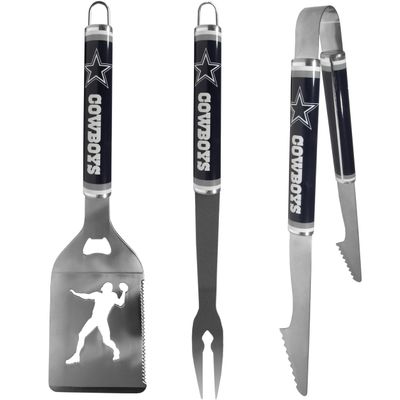 Siskiyou Sports NFL Dallas Cowboys 3 pc Steel BBQ Tool Set, One Size, Team Colors