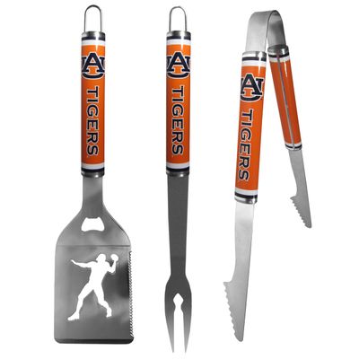 Siskiyou Sports NCAA Auburn Tigers 3 pc Steel BBQ Tool Set, One Size, Team Colors