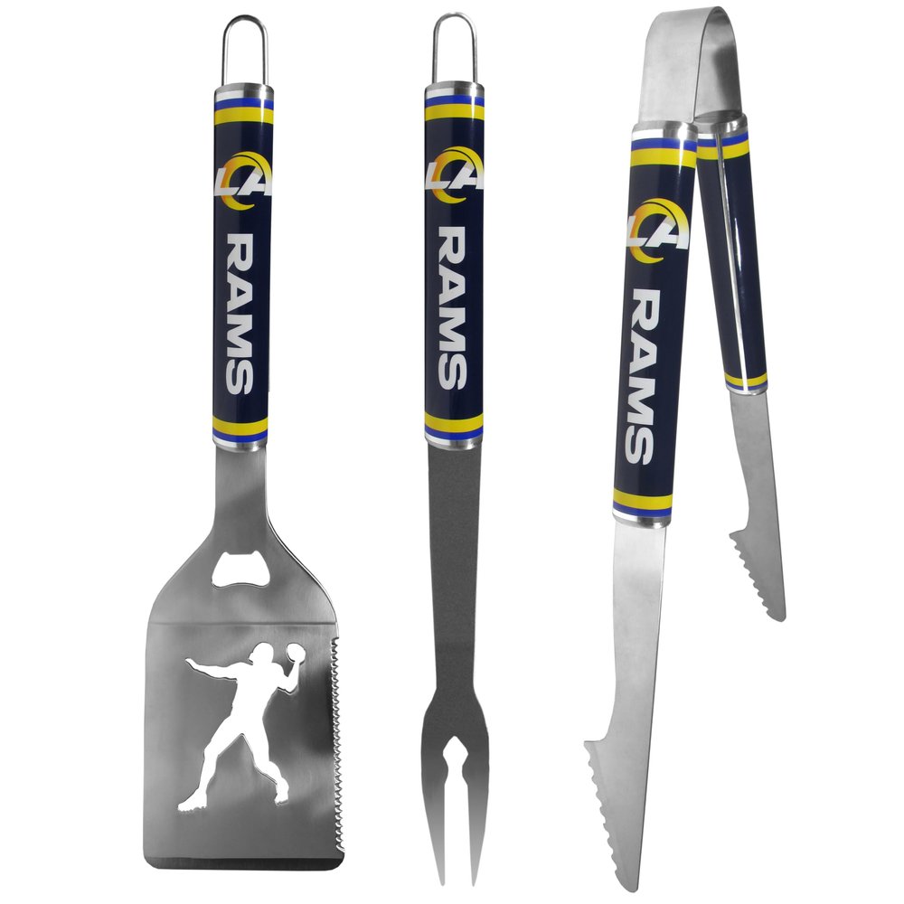 Siskiyou Sports NFL Los Angeles Rams 3 pc Steel BBQ Tool Set, One Size, Team Colors
