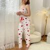 FQZWONG Pajama Sets for Women 2 Piece Outfit Women Sexy Camisole Tops and Baggy Pj Pants Heart Print Two Piece Loungewear Comfy Pajamas My Placed Recently by Me (Red,L) view 2