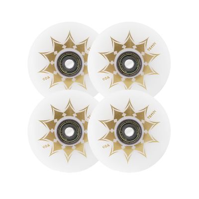 GROWTHLIN Inline Skate Wheels Outdoor Indoor 4 Pack 76mm 90A Roller Skate Wheels with Bearings Replacement Skating Wheels for Speed Skating Skate