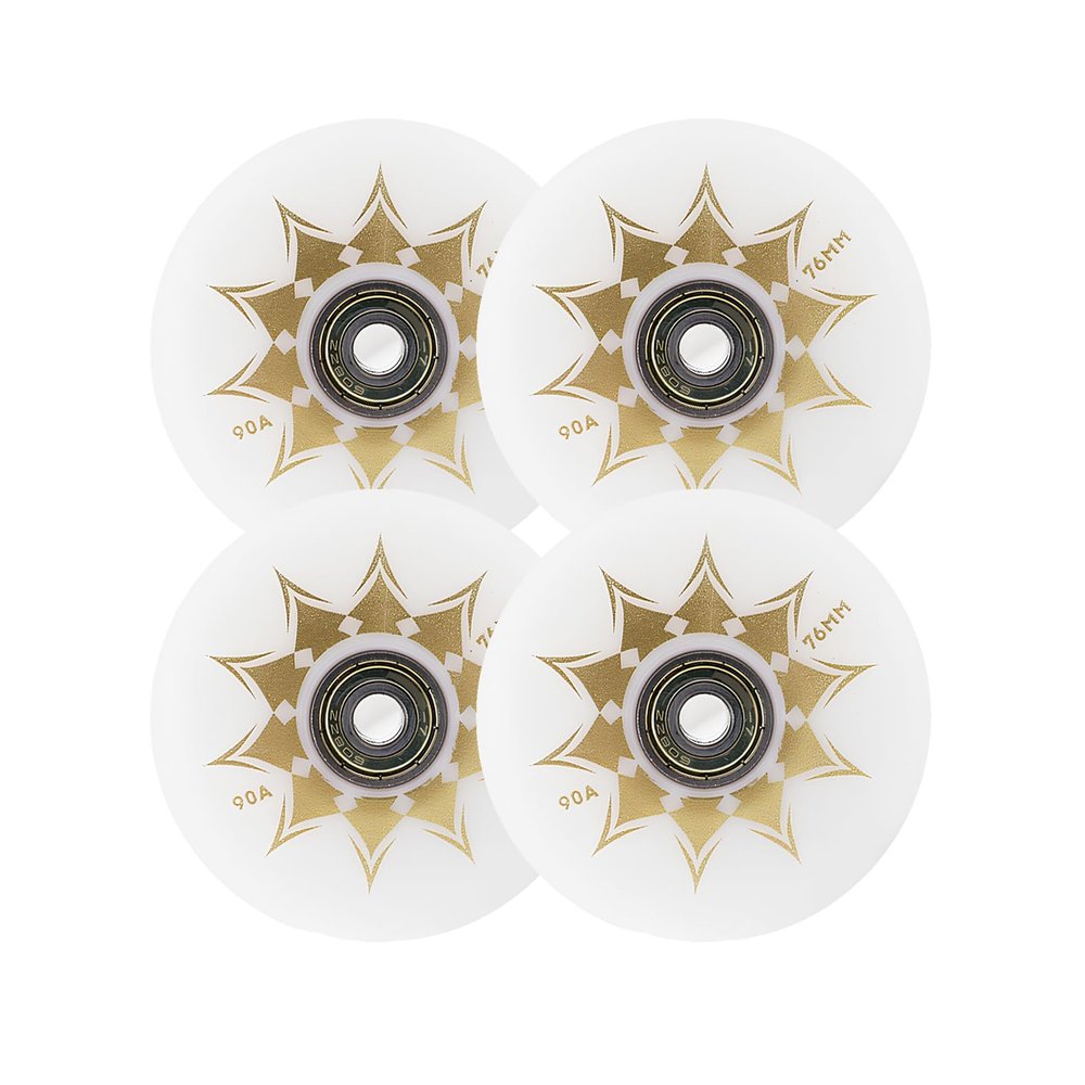 GROWTHLIN Inline Skate Wheels Outdoor Indoor 4 Pack 76mm 90A Roller Skate Wheels with Bearings Replacement Skating Wheels for Speed Skating Skate