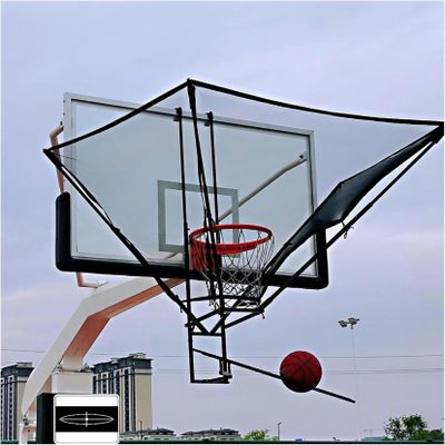 Kids/Teens Basketball Return Shooting Practice Attachment Rebounder Net, Portable Lightweight Ball Return Training Aid with Rotating Return Chute, Indoor Outdoor